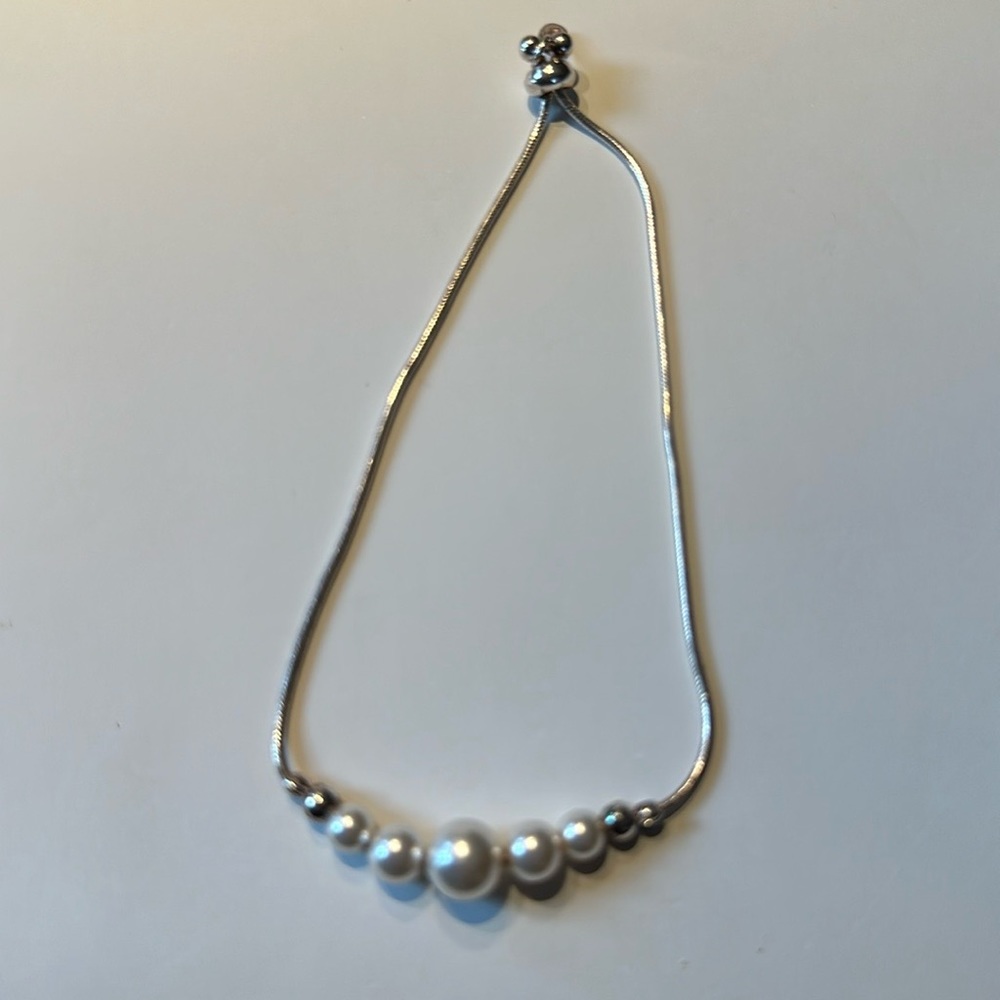 Silver and Cultured Pearl Bracelet